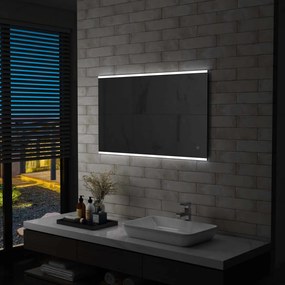 144734 vidaXL Espelho de parede LED c/ sensor tátil casa de banho 100x60 cm