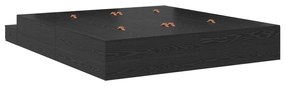 Estrutura de Cama Armazenamento Carvalho Preto 180x200 cm