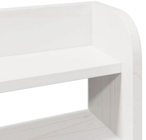Cabeceira com prateleiras 180 cm madeira de pinho maciça branco