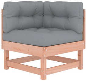 6 pcs conj. lounge jardim c/ almofadões madeira douglas maciça