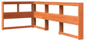 Cama com estante sem colchão 90x190cm pinho maciço castanho-mel
