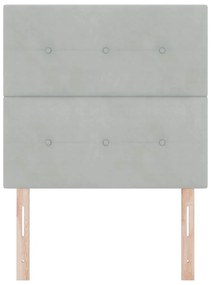 Cabeceira LED vidaXL Cinza Claro 100 cm Veludo