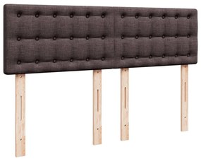 Cama com molas/colchão 140x200 cm tecido castanho-escuro