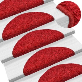 vidaXL Tapetes de escadas 10 pcs 56x17x3 cm vermelho