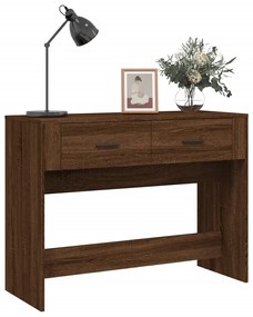 Mesa consola 100x39x75 cm derivados madeira carvalho castanho