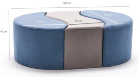 Pouffe Alya Puf – Azul Mink – 120 cm x 40 cm x 80 cm