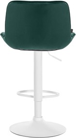 Banco alto em veludo com estrutura branca 85-106 x 49 x 51 cm verde