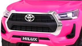 Carro elétrico para Crianças Toyota Hilux 12V 4x4 Rodas Espuma EVA, Assento couro ecológico Rosa