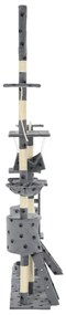 Árvore para gatos c/ postes arranhadores sisal 230-250 cm cinza