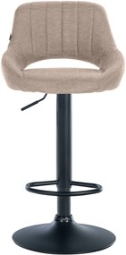 Banco de bar Milet em tecido e com estrutura preta 46,5 x 85-105,5 x 48 cm Castanho acinzentado