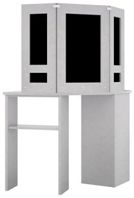 Toucador de canto com LED 111x54x141,5 cm cinzento cimento