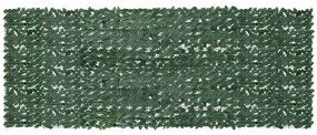 Tela de varanda com folhas verde-escuras 400x150 cm