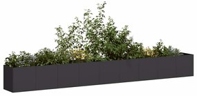 vidaXL Vaso floreira 360x40x40 cm aço laminado a frio preto