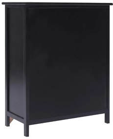 Armário lateral 60x30x75 cm madeira de paulownia preto