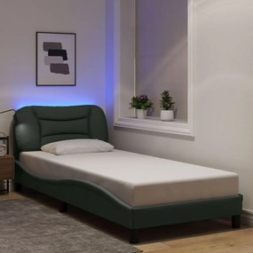 Estrutura de cama com LED sem colchão 90x200 cm tecido