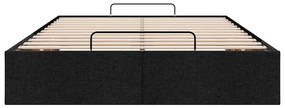 Estrutura de cama otomana sem colchão 120x200 cm tecido preto
