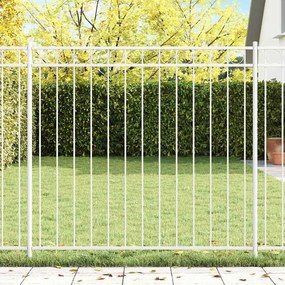 vidaXL Painel de Cerca de Aço Branco 1,7m x 1,5m