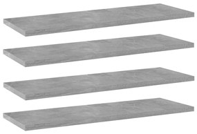 Prateleiras para estante 4 pcs 60x20x1,5cm contraplacado cinza
