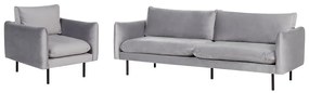 Conjunto de sofás 4 lugares em veludo cinzento VINTEBRO Beliani