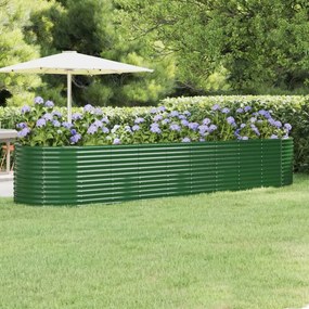 vidaXL Canteiro elevado jardim 396x100x68 cm aço galvanizado verde