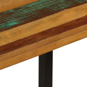 Mesa de jantar 115x55x76 cm madeira recuperada maciça e aço