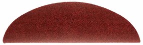 Tapetes de escada adesivos 30 pcs 56x17x3 cm vermelho
