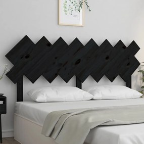 Cabeceira de cama 159,5x3x80,5 cm pinho maciço preto