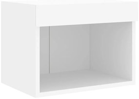 7pcs móveis de parede p/ TV c/ LEDs derivados de madeira branco