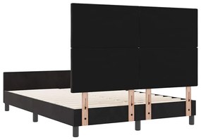 Estrutura de Cama de Veludo Preto vidaXL 160x200 cm