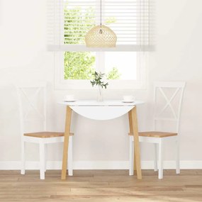 Cadeiras de jantar 2 pcs madeira de seringueira maciça branco