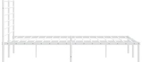 Estrutura de cama com cabeceira 150x200 cm metal branco