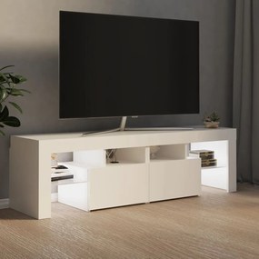 Móvel de TV com luzes LED 140x36,5x40 cm branco