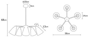 Candeeiro Suspenso Manavgat – Preto – Diâmetro 58 cm, Altura 68 cm