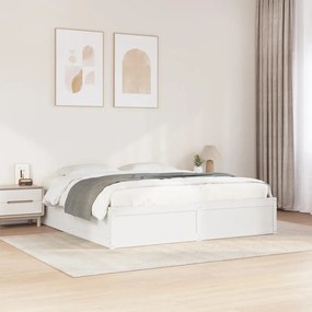 vidaXL Cama sem colchão 200x200 cm madeira de pinho maciça branco