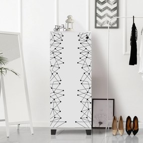 Armário para Sapatos Filinta – Branco/Preto – 50x127x38 cm