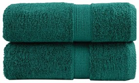 vidaXL Toalhas de rosto premium SOLUND 2 peças verde 30x30 cm 600 g/m²