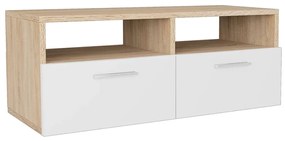 Móveis de TV 2 pcs aglomerado 95x35x36 cm cor carvalho e branco