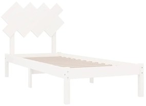 Estrutura cama de solteiro 90x190 cm madeira maciça branco