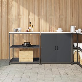 vidaXL Conjunto de Armazenamento de Cozinha 2 pcs Cinzento-escuro