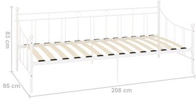 Estrutura sofá-cama 90x200 cm metal branco