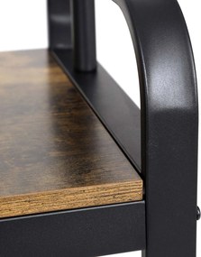 Cabide Bengaleiro entrada Hall com banco e sapateira 33,7 x 72 x 183 cm Castanho Vintage e Preto