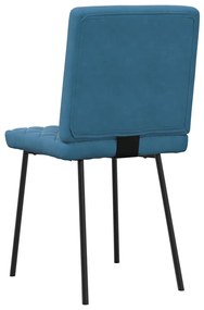 Cadeiras de jantar 4 pcs veludo azul