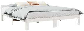 vidaXL Cama sem colchão 160x200 cm madeira de pinho maciça branco