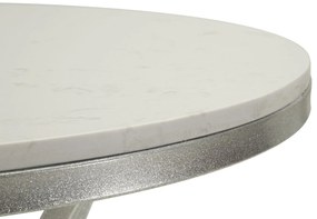 MESA DE APOIO ISTANBUL Ø 56X68 CM PRATA E BRANCO