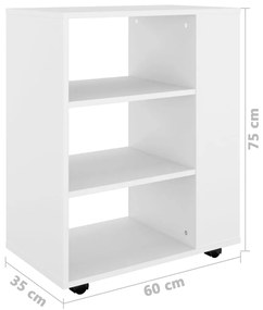 Móvel com rodas 60x35x75 cm derivados de madeira branco