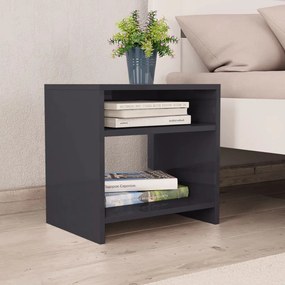 vidaXL Mesa de cabeceira derivados de madeira cinzento brilhante