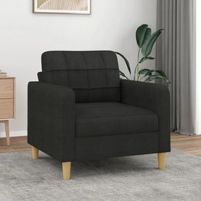 vidaXL Poltrona 60 cm tecido preto
