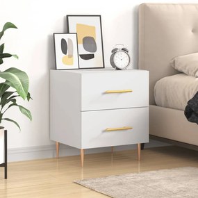 vidaXL Mesa de cabeceira 40x35x47,5 cm derivados de madeira branco