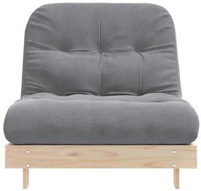 Sofá-cama futon com colchão 90x206x11 cm madeira pinho maciça