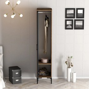 Guarda-Roupa Kumsal S – Nogueira e Antracite – 40x47,5x201,4 cm